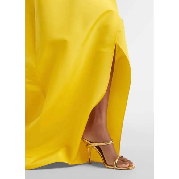 CAROLINA HERRERA Draped Silk Maxi Dress in yellow **see pics for details** - Picture 4 of 13